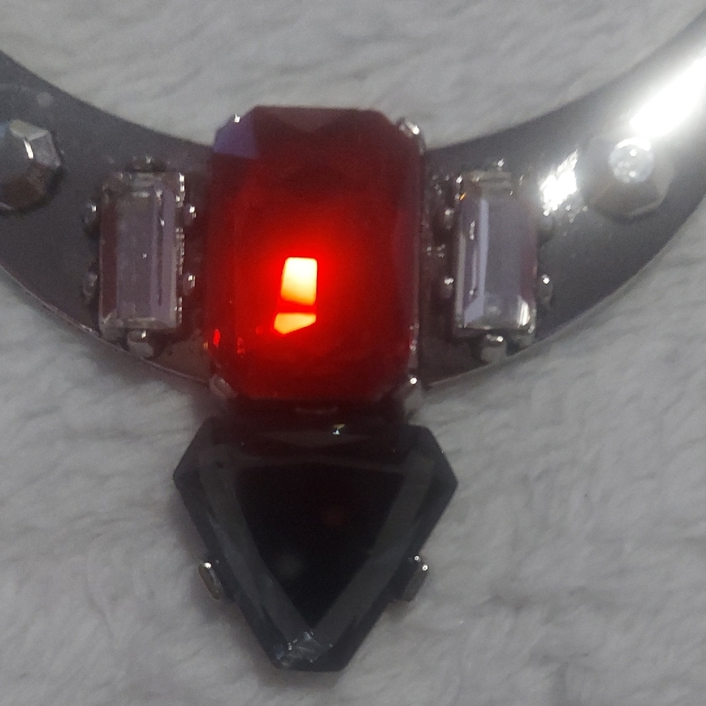 8/$10 Paparazzi Silver Necklace with Red Accent - Picture 8 of 8
